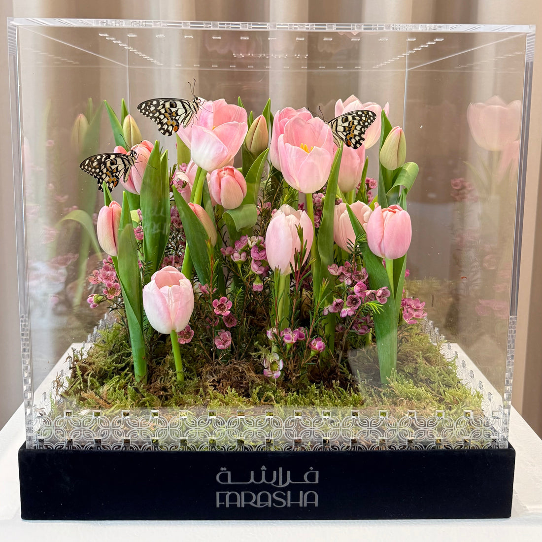 Farasha Gold - Pink Tulip Garden