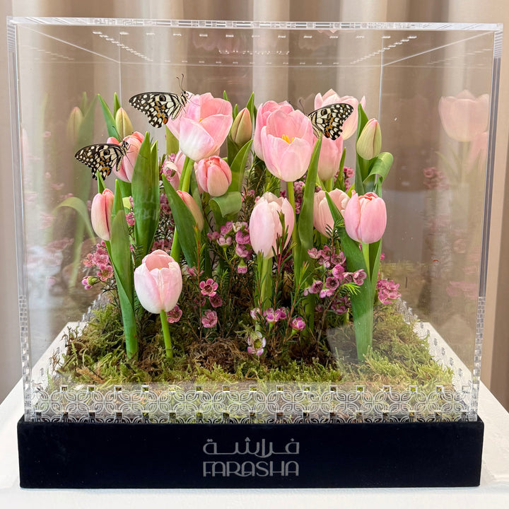 Farasha Gold - Pink Tulip Garden