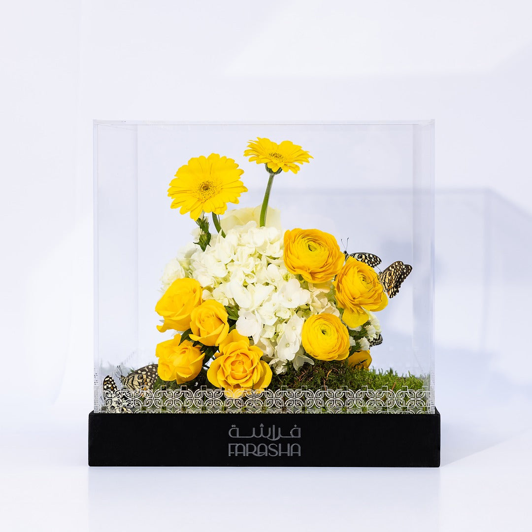 Farasha Box - Elegant Yellow & White