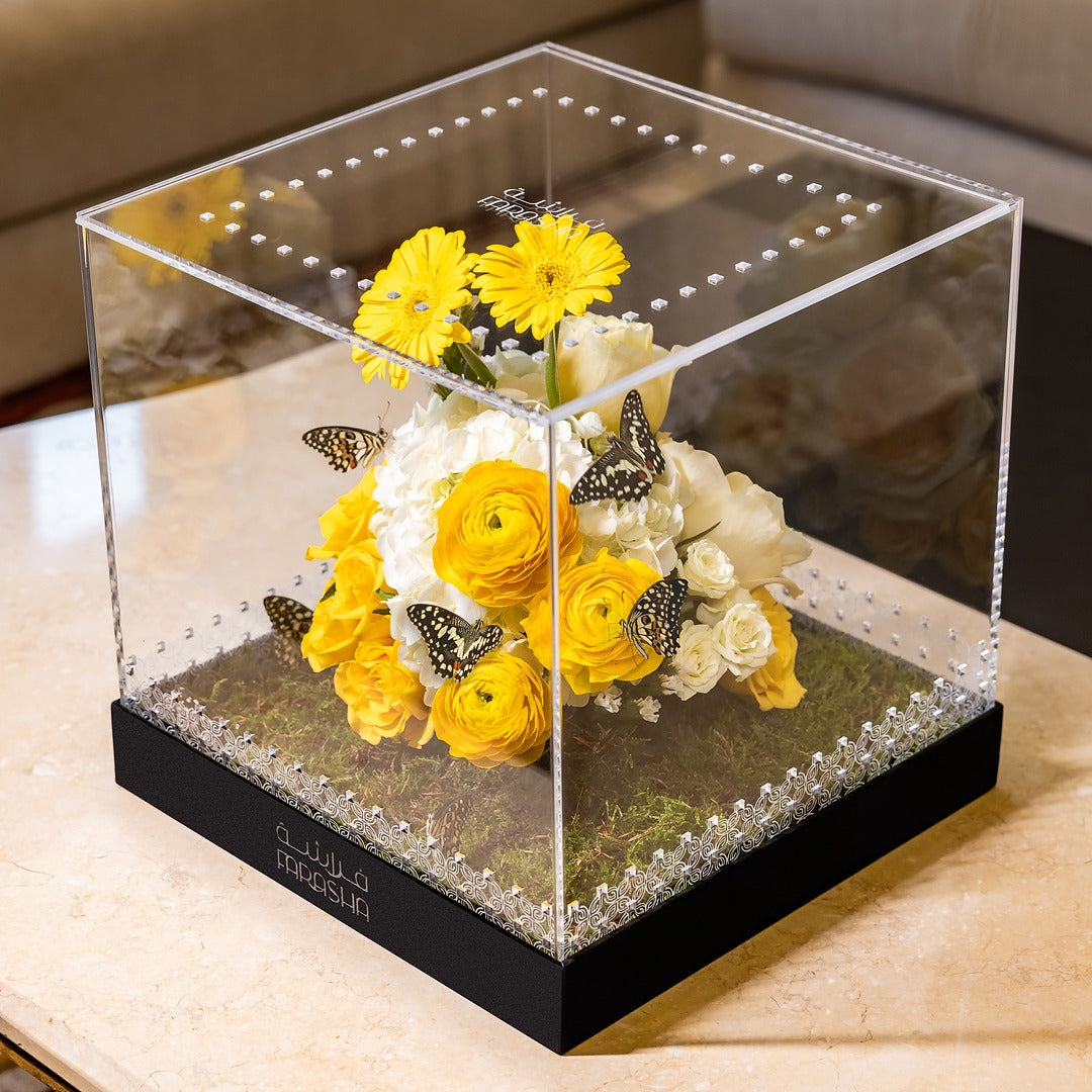 Farasha Box - Elegant Yellow & White